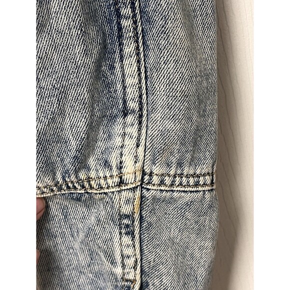 Free People Jacket Womens XS Extra Small Denim Distressed Trucker Thrashed Stain - Picture 6 of 13